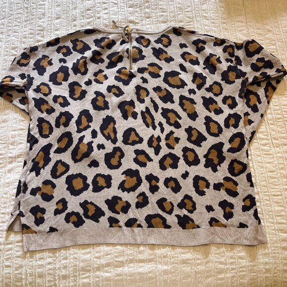H&M - Oversized Leopard Print Cotton Sweater - Size L - Picture 2 of 5